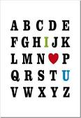 alphabet with, I (heart) U